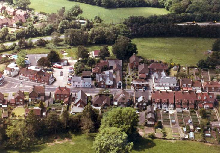 Aerial view of Red Lion and Handcross High Street