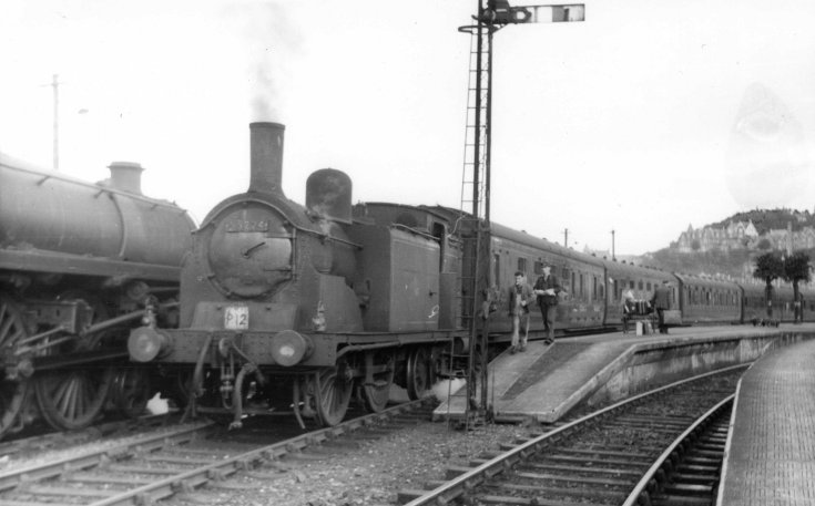 Train waiting at Oban c1960