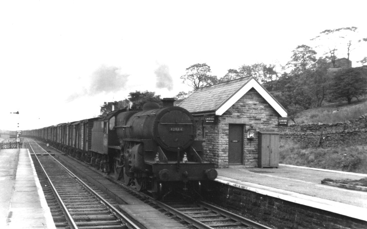 42884 passing Garsdale with a fast freight in 1962