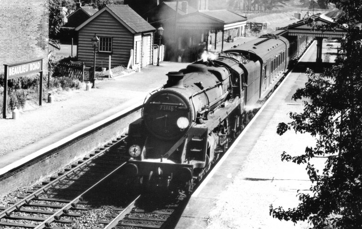 73118 at Beaulieu Road station, Hants in the 1950s